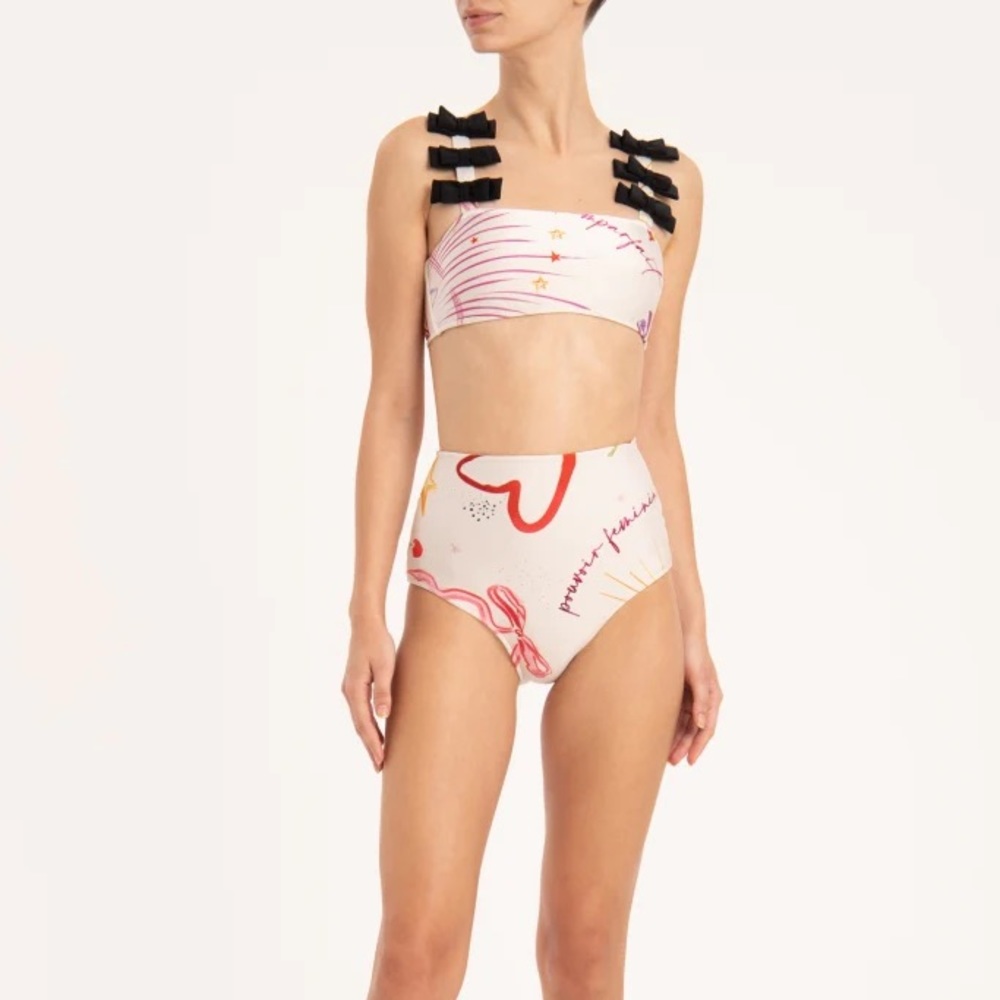 Adriana Degreas Fantasy High-Waisted Bikini with Bows